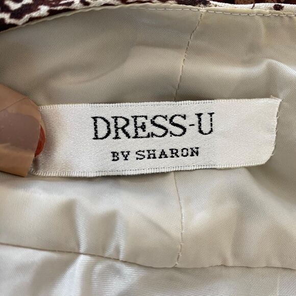 Euro Pinterest Mesh Brown Cream Tan Cheetah Leopard Asymmetric Midi Skirt 6 S - Picture 7 of 8